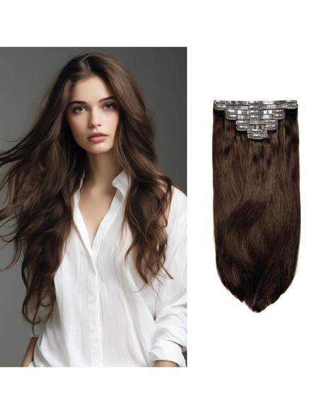 Extensii Par Rusesc Clip On Castaniu Inchis 4